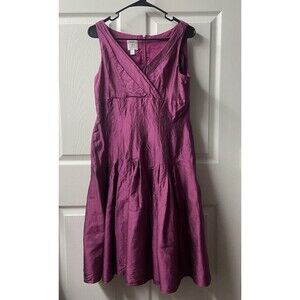 suzy chin for maggy boutique Silk Dress 8 Sleeveless Fit & Flare Burgundy Wrap